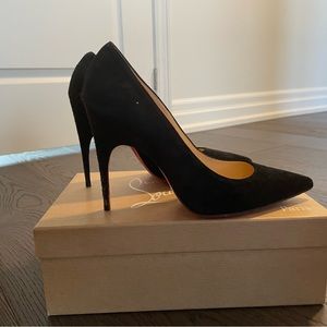 Christian Louboutin black suede heels